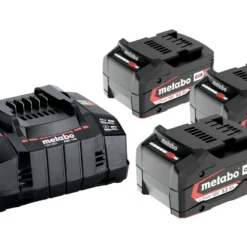 METABO - Set De Base 3 X Batteries Li-Power 18 V/5,2 Ah + Chargeur Rapide ASC 145