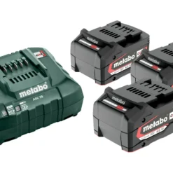 METABO - Set De Base 3 X Batteries Li-Power 18 V/4,0 Ah + Chargeur ASC 55