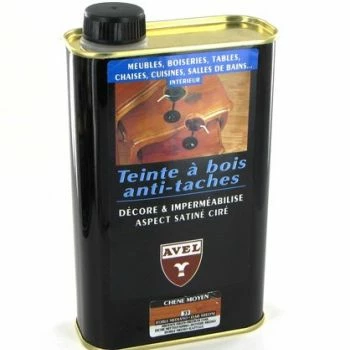 AVEL - Teinte à Bois Anti-taches Décore Et Imperméabilise Aspect Satiné Ciré 500 Ml (Chêne Clair)