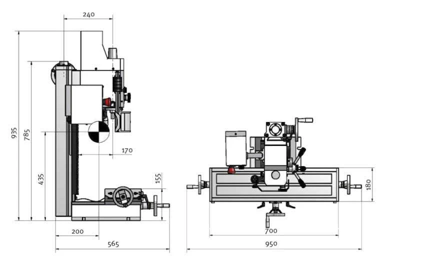 OPTIMUM - BF 20L VARIO - Fraiseuse à Métaux Avec Variateur De Vitesse - 230V - Perçage Max. 20 Mm – Image 4