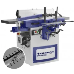CORMAK - PT260S - Raboteuse Dégauchisseuse Avec Arbre Hélicoïdal 400 V / 2000 W / Largeur De Passage De 260 Mm