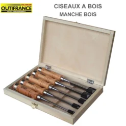 OUTIFRANCE - Coffret De 5 Ciseaux à Bois Qualité Professionnelle 6 / 10 / 15 / 20 / 25 Mm