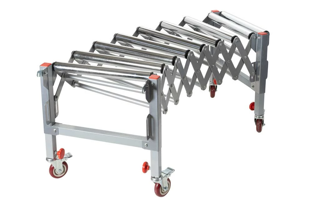 HOLZMANN - RB9A - Convoyeur à Rouleaux Extensible 500 à 1400 Mm - Largeur 500 Mm - Charge 130 Kg