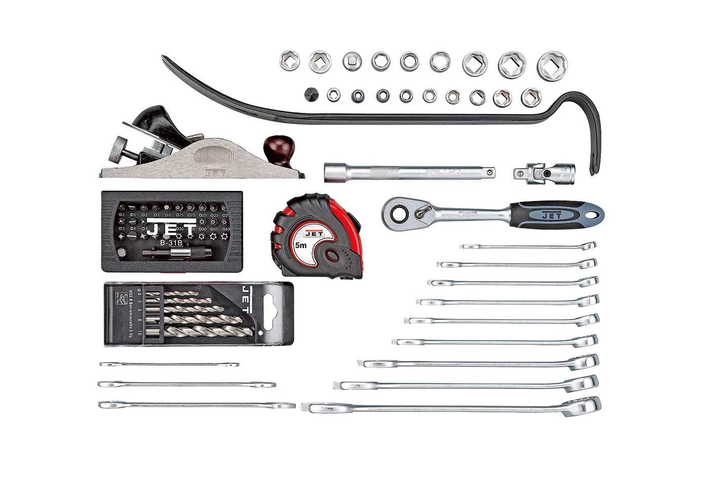 JET - Y-118WB - Coffret De 118 Outils Spéciaux Pour Le Bois-Menuiserie (Rabot, Clés, Mèches, Scie, équerre, Niveau, Pinces Etc.) – Image 4
