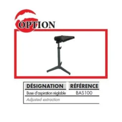 LEMAN - BAS100 Buse D'aspiration Réglable Sur Pied Pour Tour à Bois
