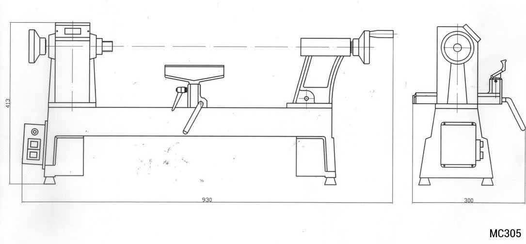 HOLZPROFI - MC305 Tour à Bois D'Etabli 230V 375W - Entre-pointes 406 Mm – Image 5