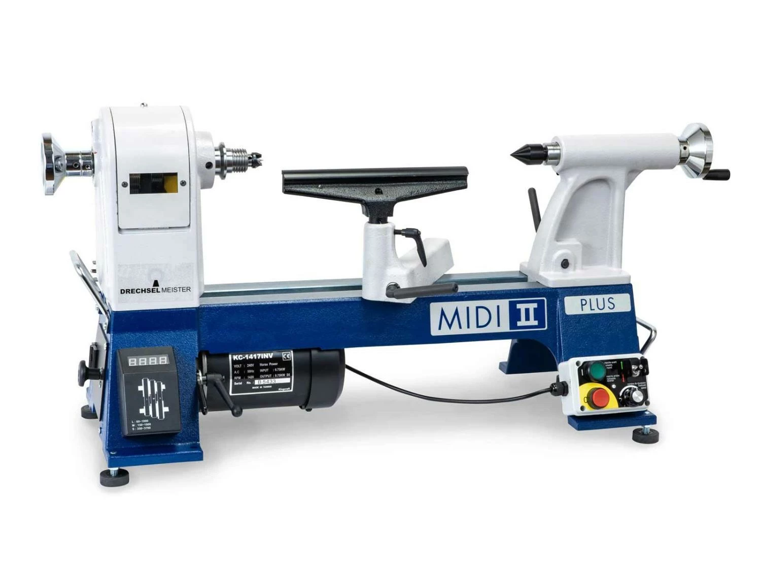 DRECHSELMEISTER - MIDI 2 PLUS - Mini Tour à Bois D'établi 400 Mm Avec Convertisseur + Mandrin Nova G3 Et Rallonge De Banc 280 Mm – Image 2