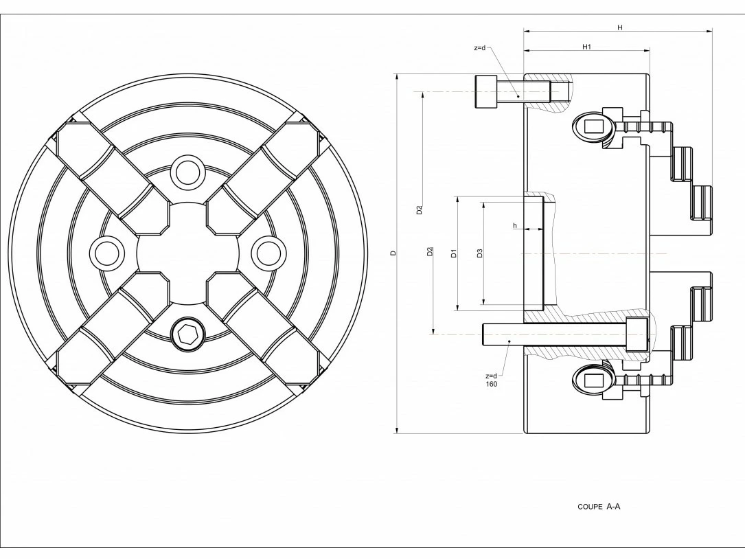 MÉTALPROFI - AME-100 - Mandrin 4 Mors Indépendants Pour Tour à Métaux Ø 100 – Image 2