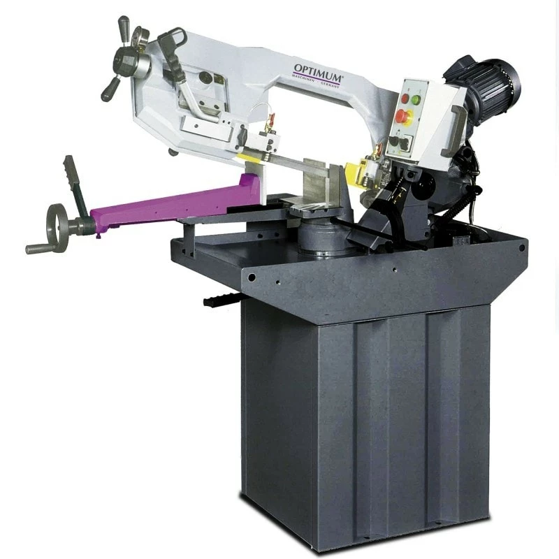 OPTIMUM - S275NV Vario Scie à Ruban Métal Monophasée 230V 1.5 KW 2 Vitesses - Descente Hydraulique Par Vérin