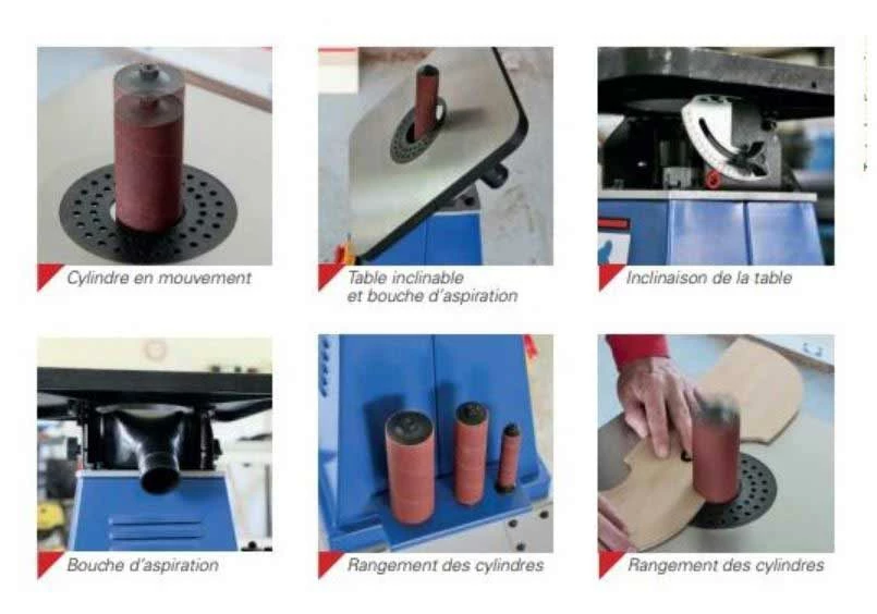 JEAN L'EBENISTE - PAO230 Ponceuse à Arbre Oscillant 230V 370W - Table 370 X 370 Mm – Image 4