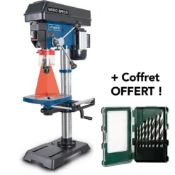 SCHEPPACH - DP18Vario Perceuse à Colonne - 550 W - Mandrin 16mm - Vitesse Variable + Coffret De Mèches OFFERT !