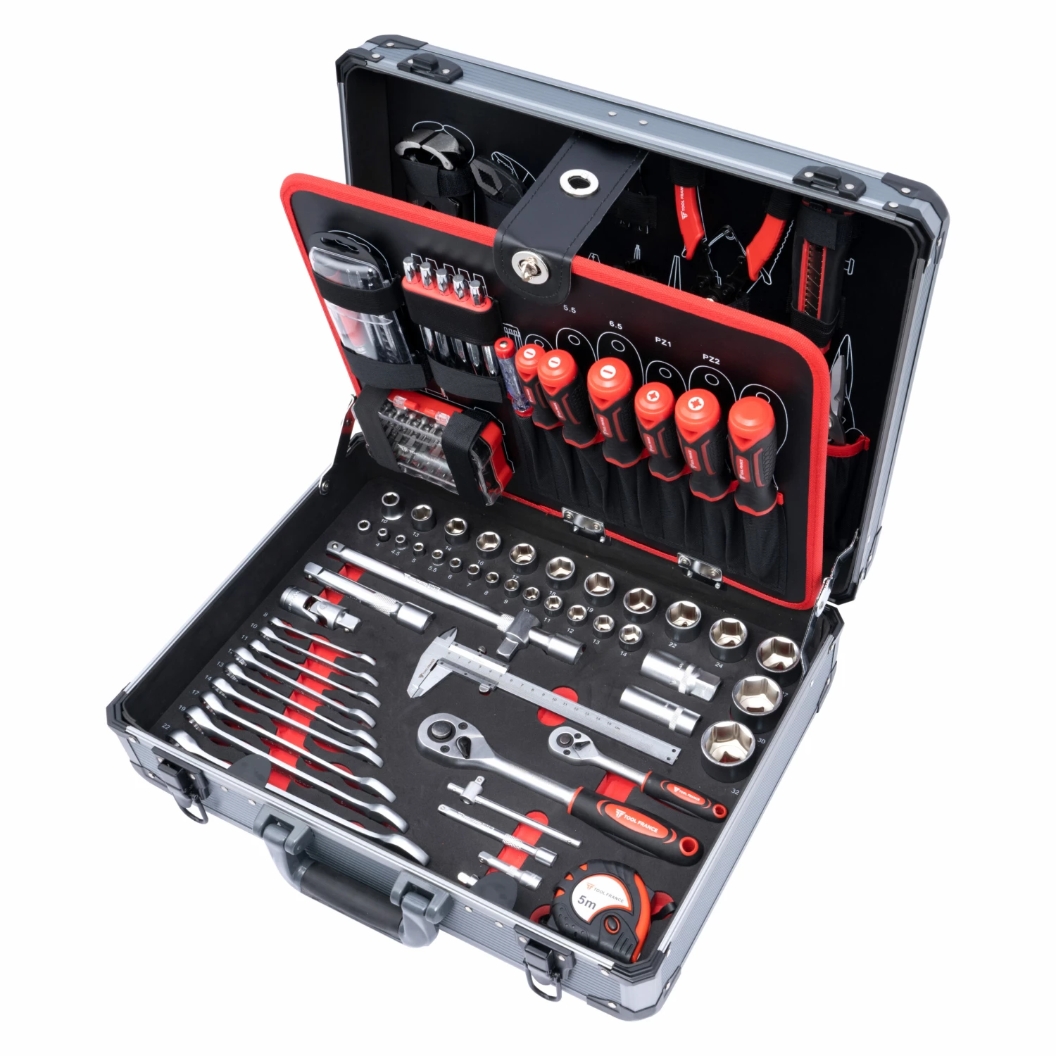 TOOL FRANCE - TFCO-136P Coffret En Aluminium De 136 Outils De Qualité Pour Le Bricolage