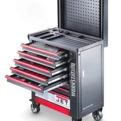 JET - TT-412WKS - Servante D'Atelier Mobile Workstation Avec Paroi Coulissante Et 412 Outils - 835 X 540 X 980 Mm