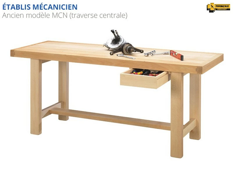 ÉTABLIS FRANÇOIS - MCN Etabli Mécanicien De Qualité Professionnelle Avec Largeur Plateau 700 Mm Et 2 Tiroirs – Image 5