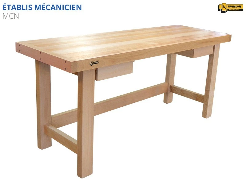 ÉTABLIS FRANÇOIS - MCN Etabli Mécanicien De Qualité Professionnelle Avec Largeur Plateau 700 Mm Et 2 Tiroirs